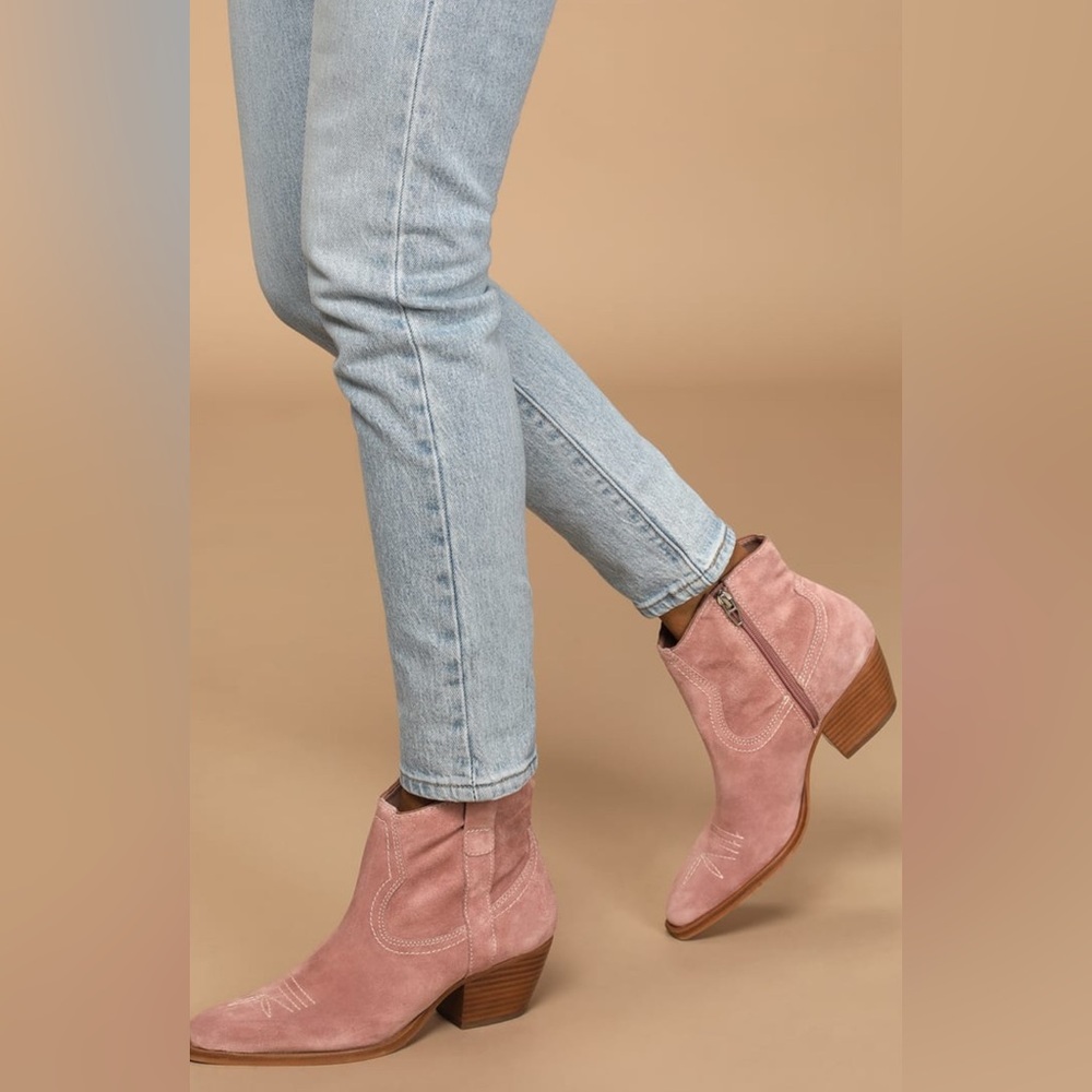 Silma Rose 💚 Suede Leather Ankle Booties DV